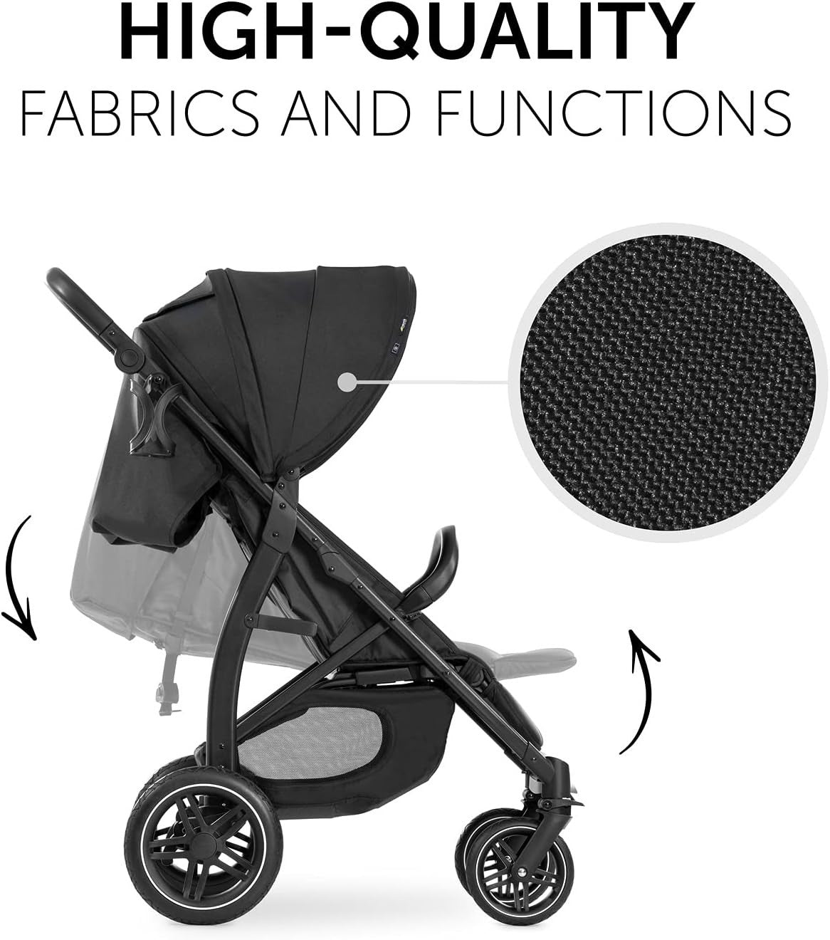 Lightweight Baby Buggy One-Hand Fold Recline UPF50+ Pushchair