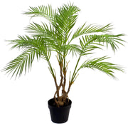 90cm Artificial Palm Tree in Weighted Pot Green Realistic Mixed Tropical Decor