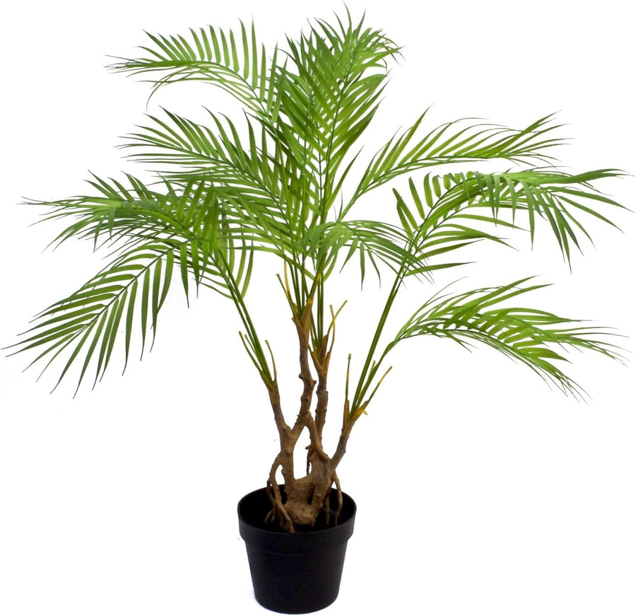 90cm Artificial Palm Tree in Weighted Pot Green Realistic Mixed Tropical Decor