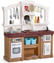Kids Play Kitchen w/ Sound Accessories Plastic Brown Pretend Toy