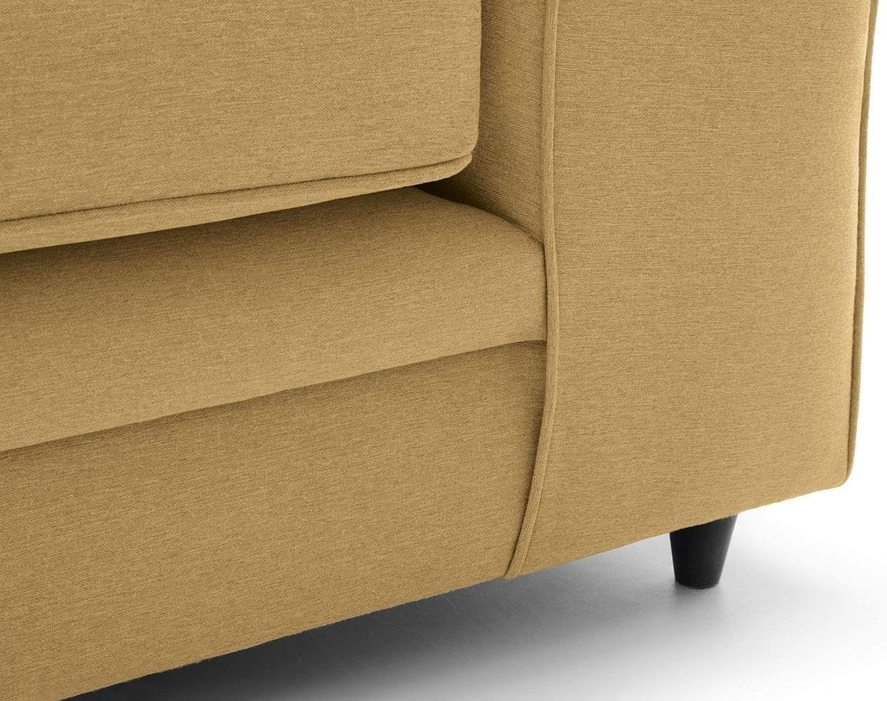 Mustard L-Shaped 3 Seater Corner Sofa Modern Brushed Cotton Removable Cover