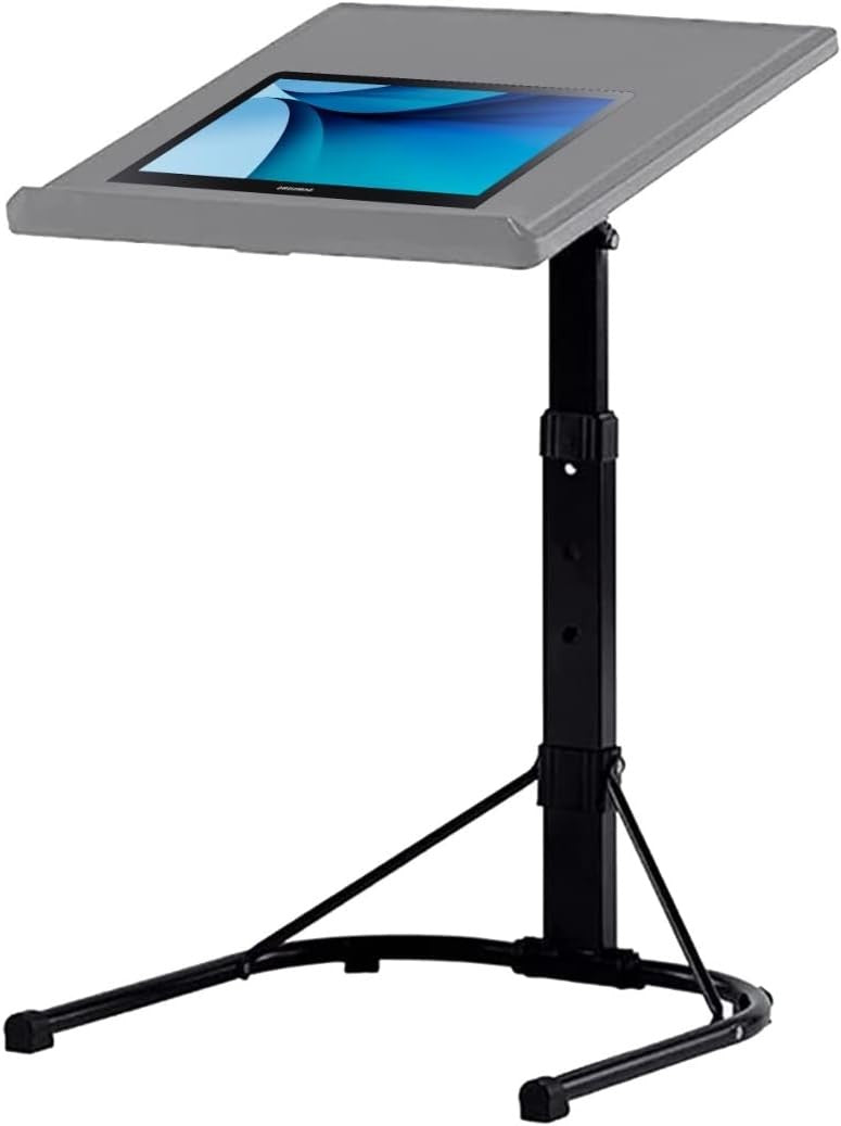 Grey Adjustable Overbed Table Tilting Laptop Tray Portable TV Stand