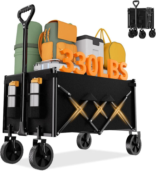 100L Favoyard Foldable Festival Trolley Cart with Wheels & Adjustable Handle