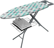 Height Adjustable Ironing Board with Iron Rest Shelf 114x38cm Large