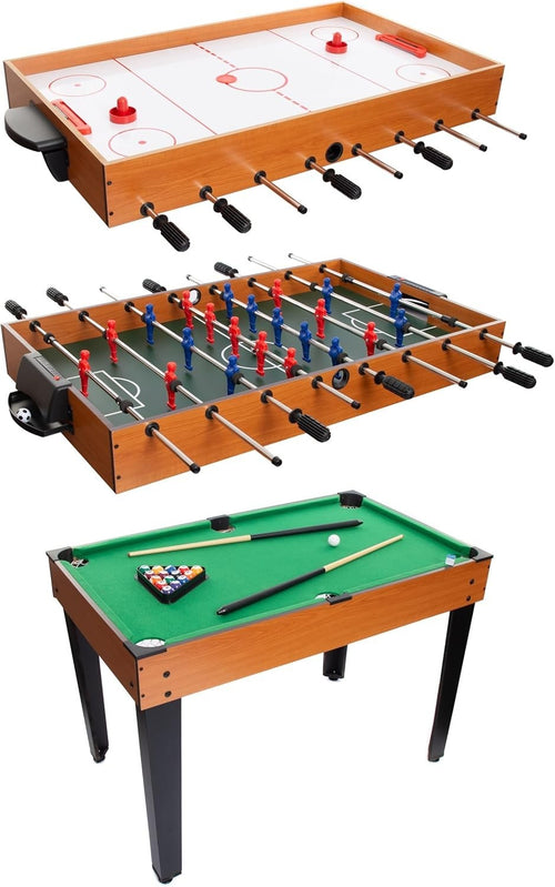 3 in 1 Sports Game Table Air Hockey Pool Football Kids Family Fun