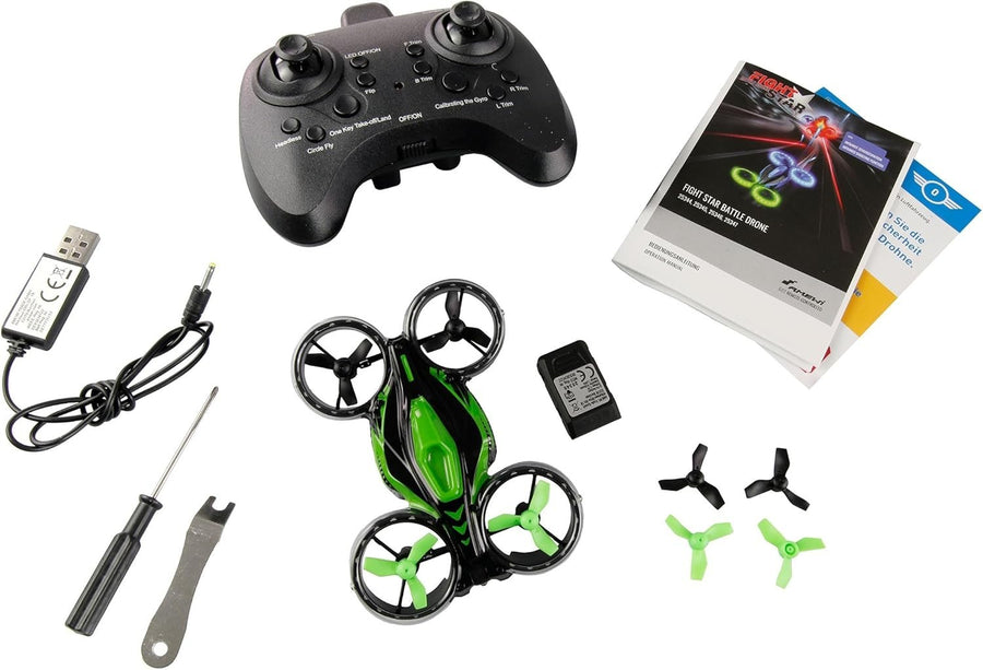 2-in-1 Battle Drone RTF Green Infrared Combat Toy Hover & Flight Mode for Kids