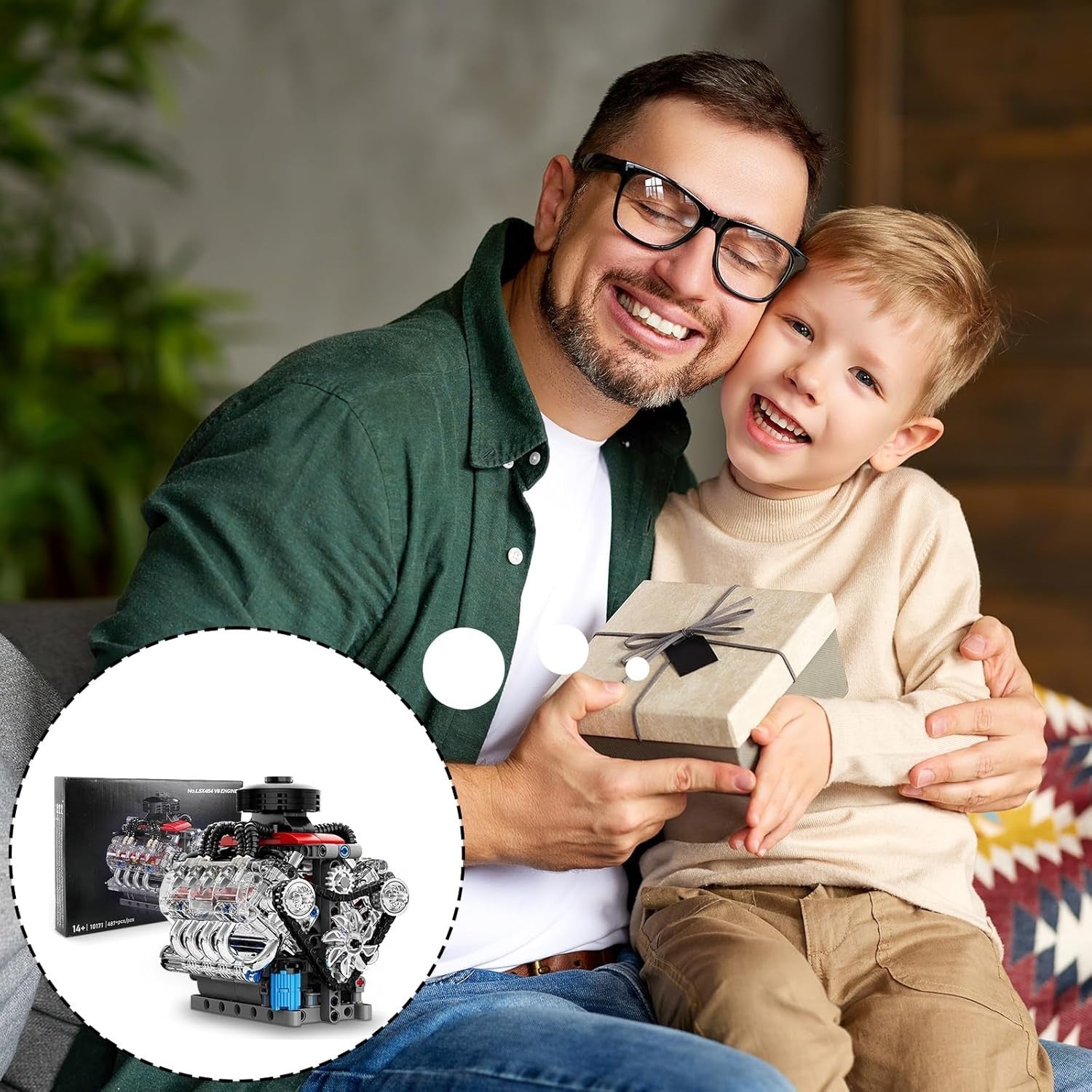 V8 Engine Model Kit 487pcs Buildable Working Motor Toy STEM Gift 10+