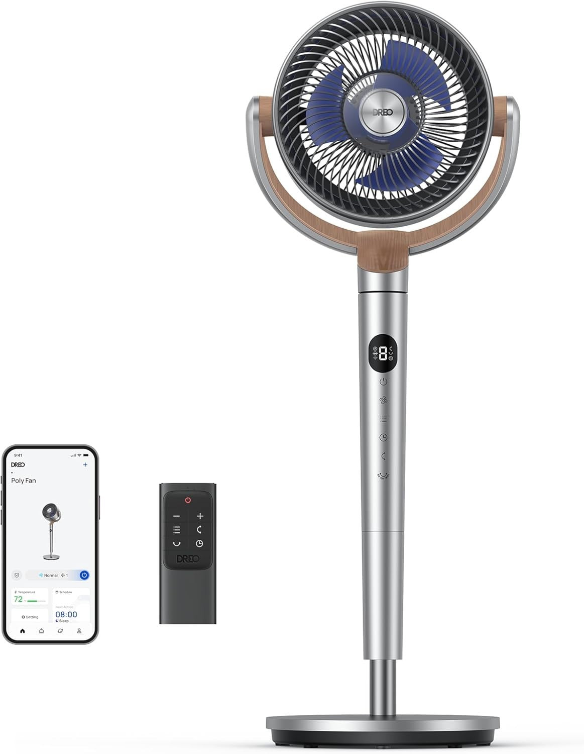 Smart Quiet Pedestal Fan 23dB – 8-Speed WiFi App & Remote Control Oscillating
