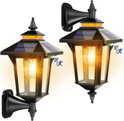 Vintage Solar Wall Lights 2 Pack Motion Sensor Outdoor IP65