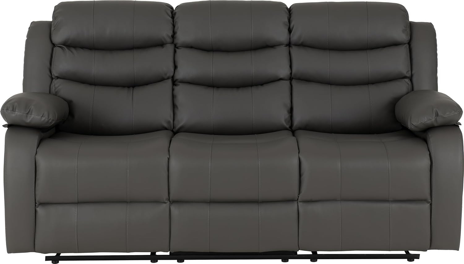 3+2 Seater Recliner Sofa Set Faux Leather Grey Lounge Suite Home Cinema