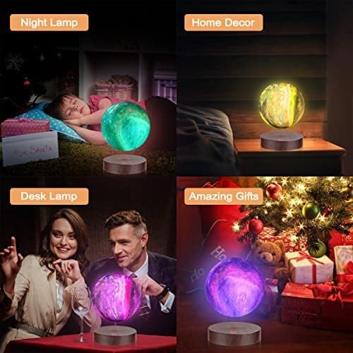 Polished Levitating Moon Lamp 16-Color Floating LED Light with Touch Remote