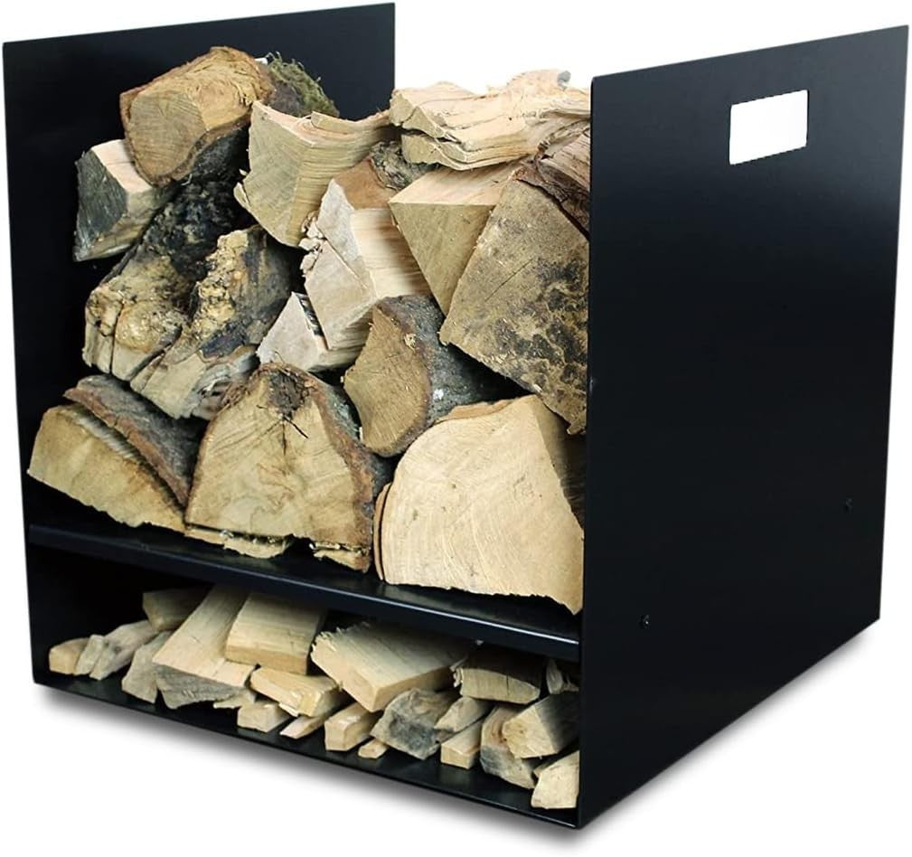 Heavy Duty Steel Firewood Log Holder Rack – Indoor Outdoor Storage 40cm