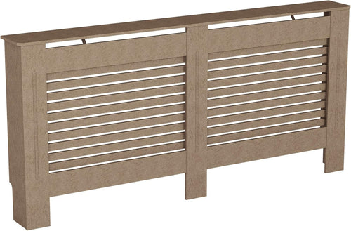 Extra Large MDF Radiator Cover 172cm Unpainted Modern Slatted Heating Cabinet