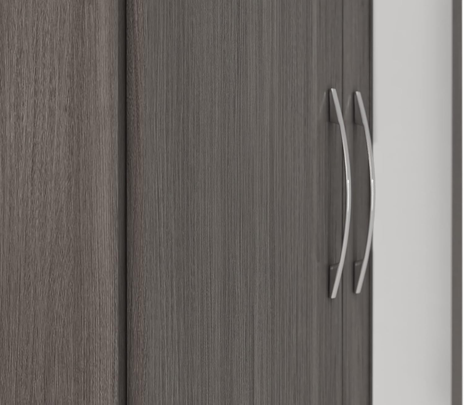 Black Mirror Wardrobe 2 Door 1 Drawer – Modern Bedroom Storage Unit