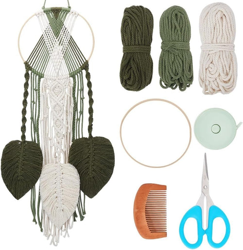 DIY Macrame Leaf Dreamcatcher Kit Boho Wall Hanging Decor