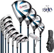 Left Hand Complete Golf Club Set 12 Piece Driver Hybrids Irons Putter Bag