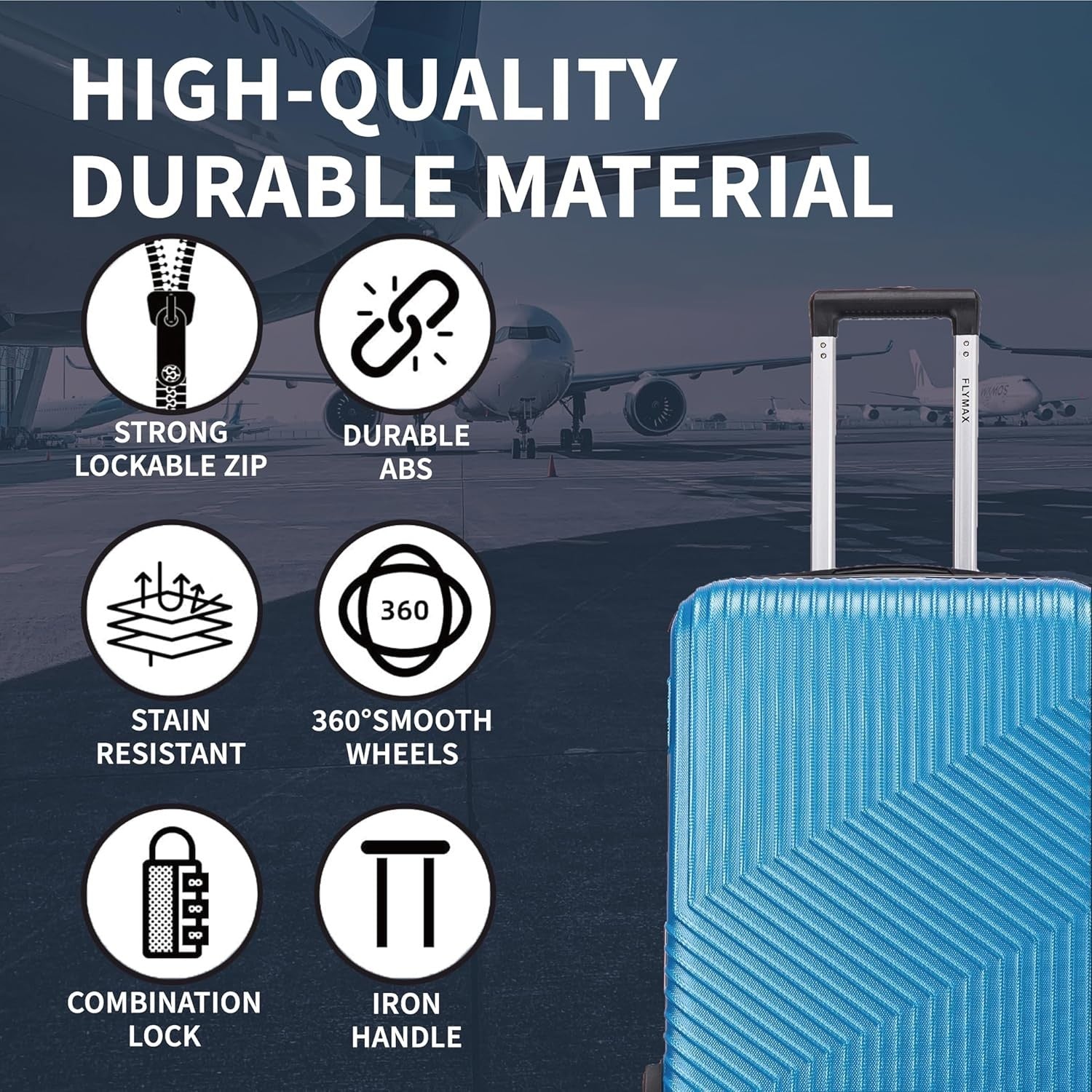 29'' Large Check In Suitcase Hard Shell Lightweight 4 Spinner Wheels Lock