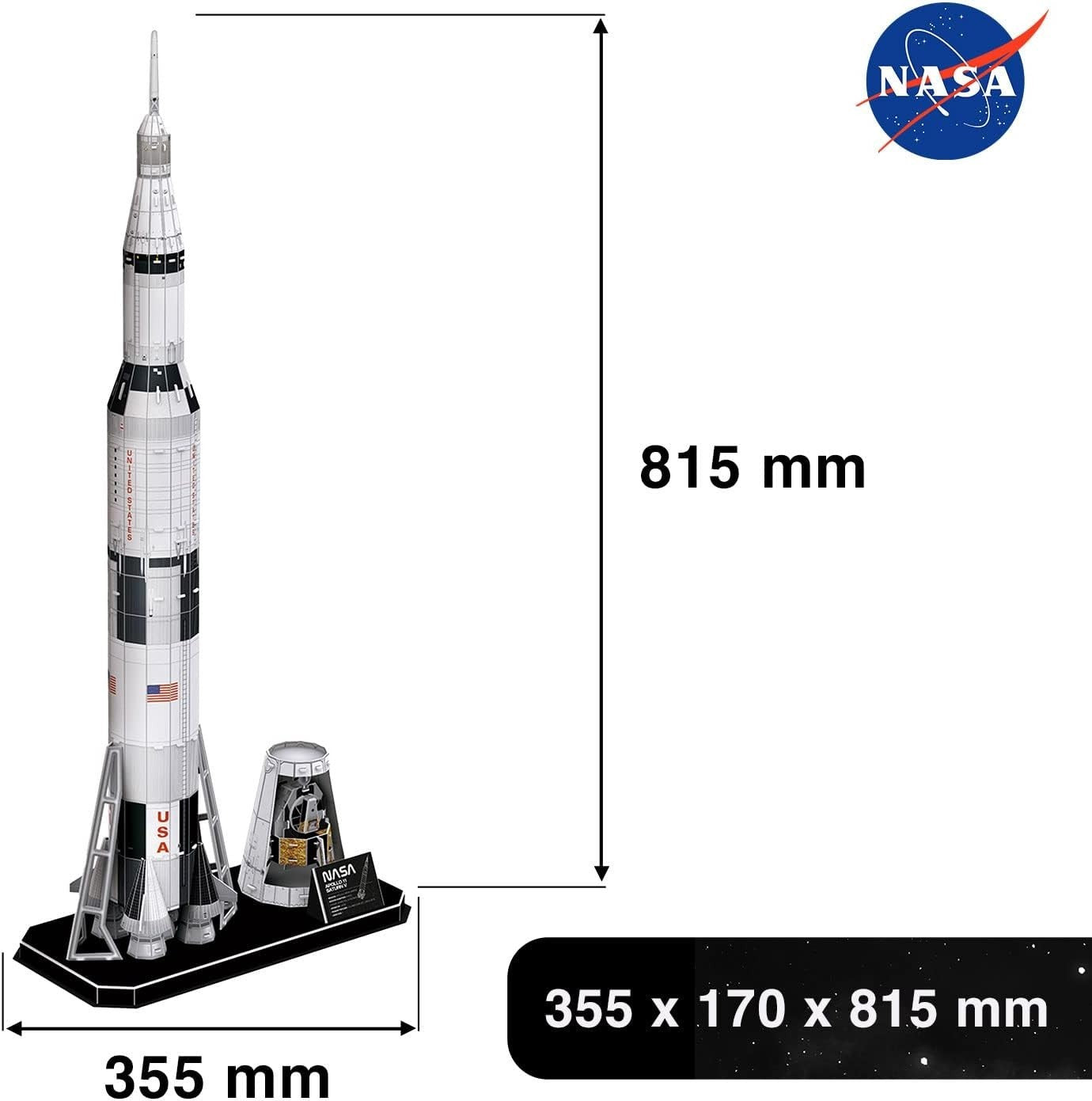 3D Rocket Model Puzzle for Kids & Adults - 136 Pieces, Educational DIY Kit