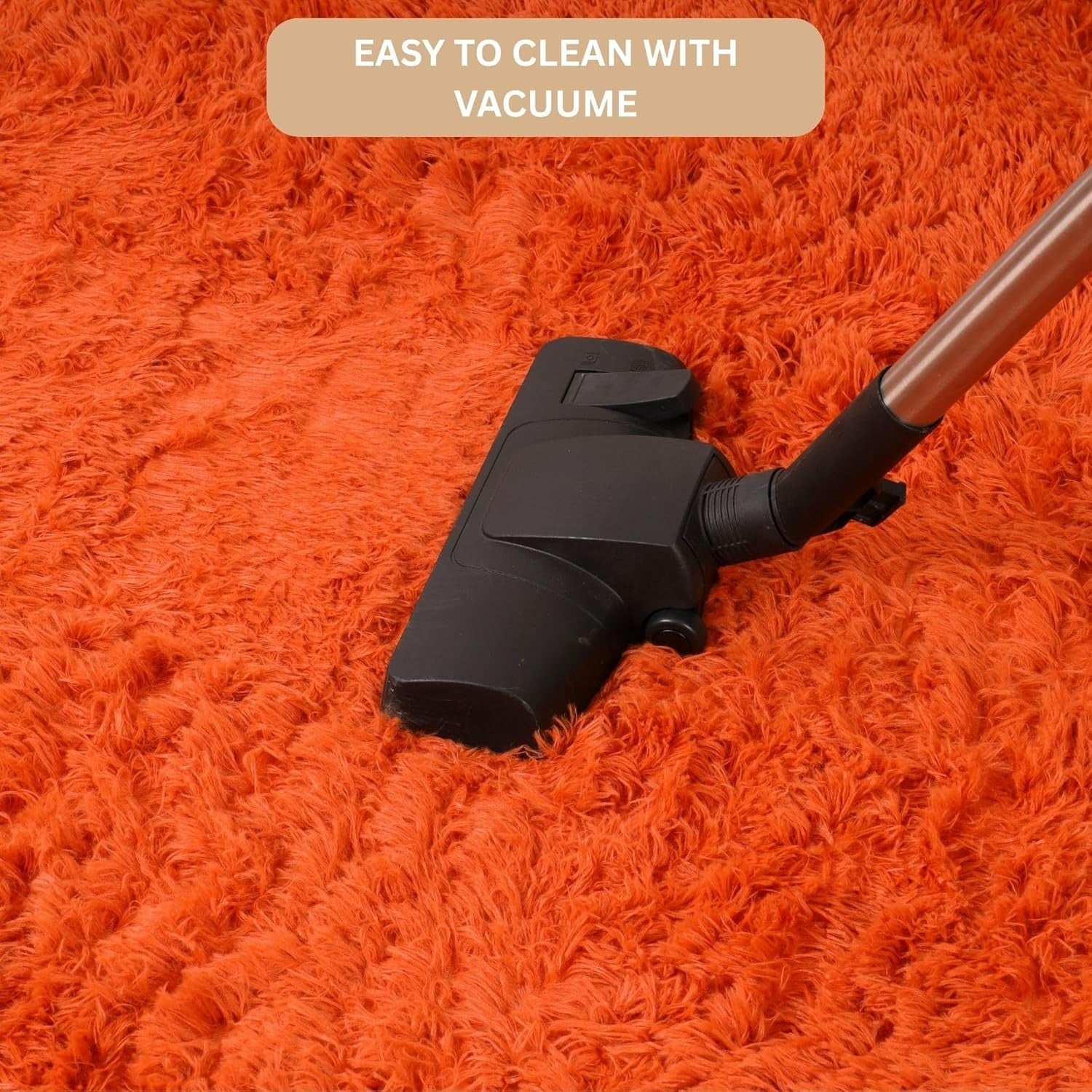 Rust Hallway Runner Rug 80x300cm Fluffy Thick Pile Non Slip Shaggy Carpet