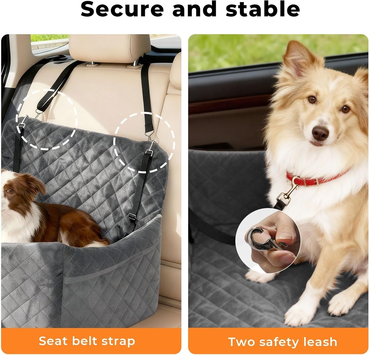 Large Dog Car Seat Bed Booster Memory Foam Travel Seat Up to 25kg
