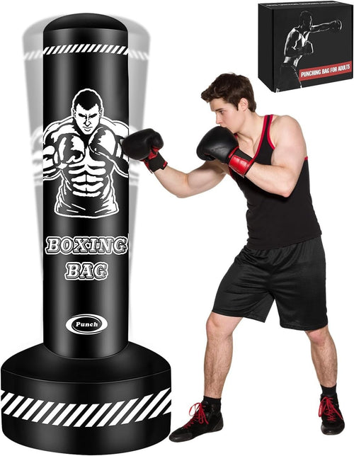 Inflatable Free Standing Punch Bag 180cm MMA Kickboxing Fitness