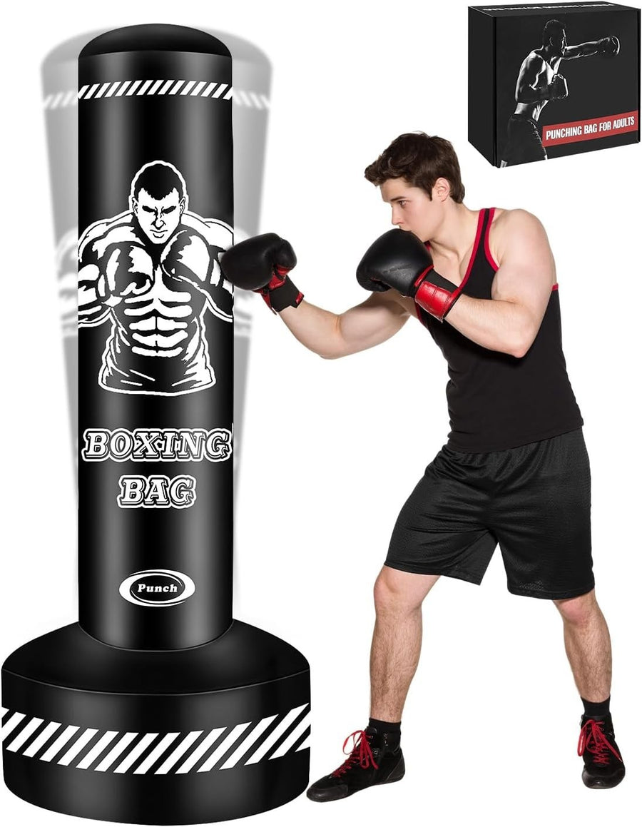 Inflatable Free Standing Punch Bag 180cm MMA Kickboxing Fitness