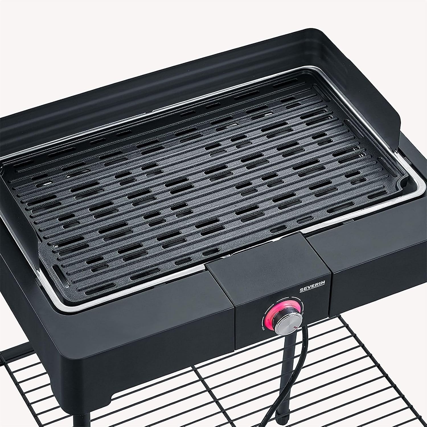 Electric Standing BBQ Grill Indoor Outdoor Smokeless Adjustable Heat Easy Clean
