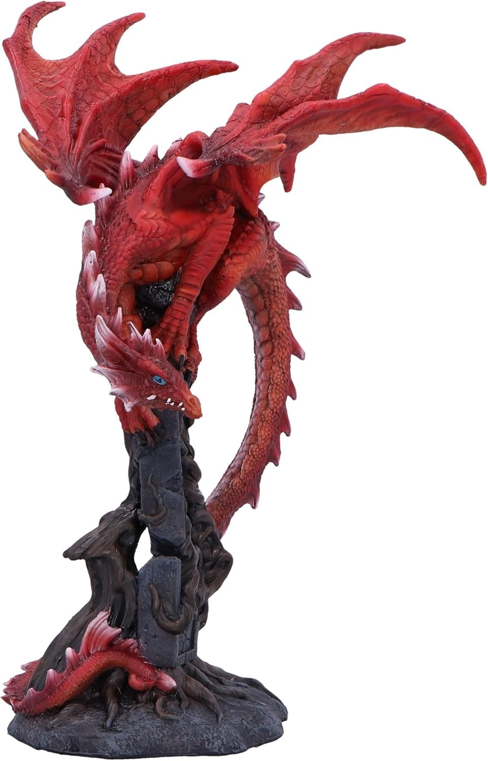 Large Red Dragon Figurine 28.5cm | Resin Fantasy Statue | Mythical Home Decor