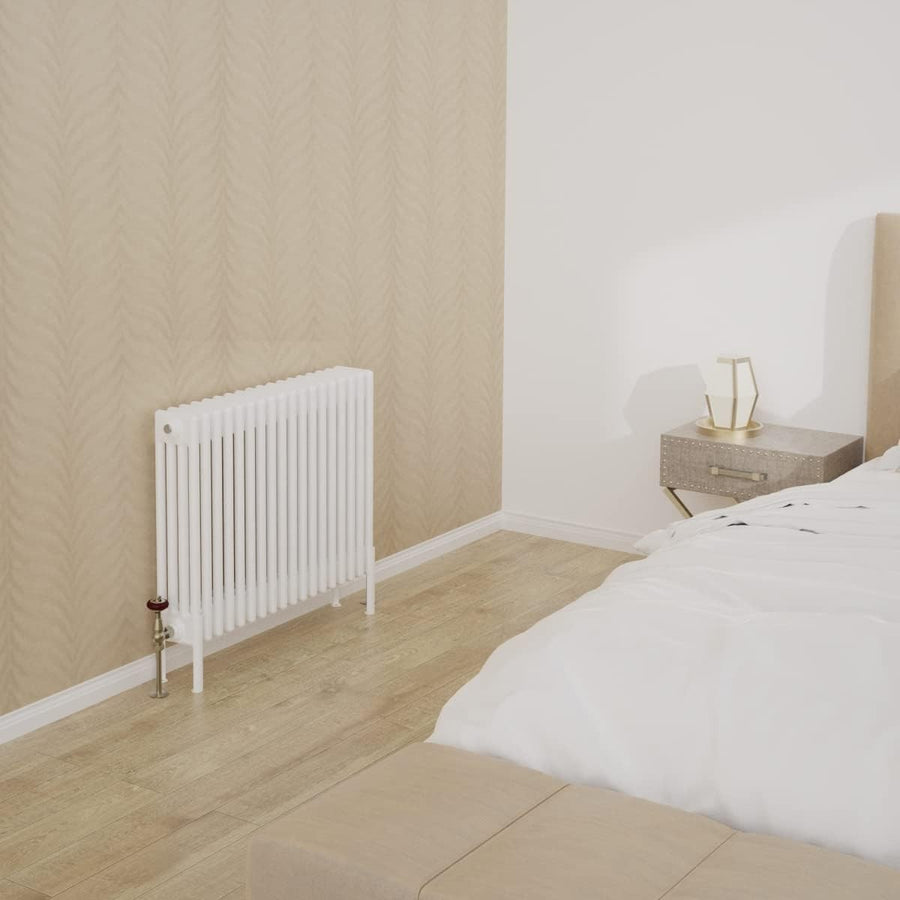 4 Column Horizontal Radiator 600x830mm White Cast Iron Style