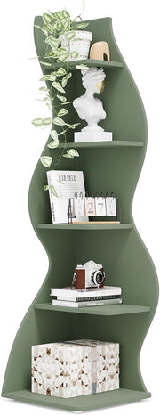 Tribesigns Corner Shelf, Modern 5-Tier Wall Corner Bookshelf, Stylish Corner Sma