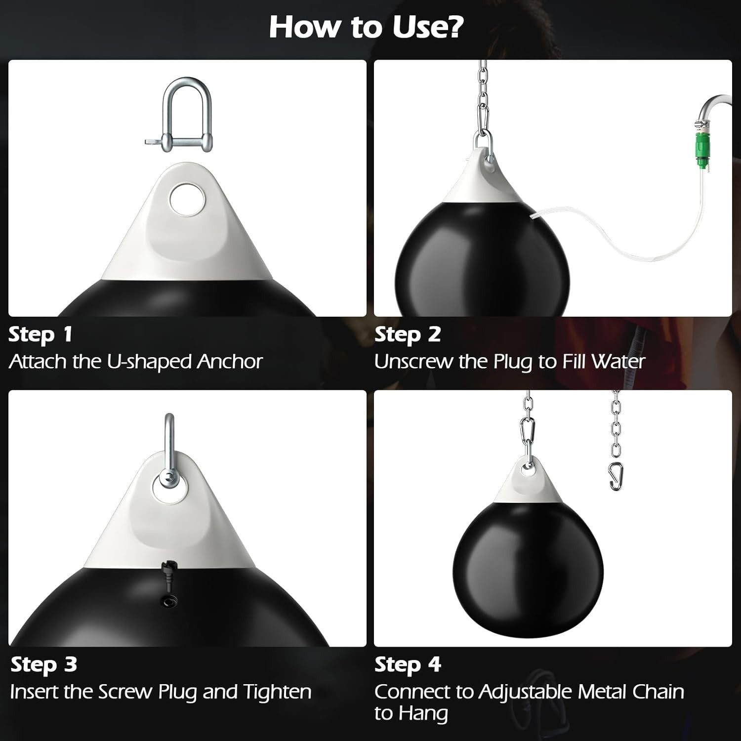 Water Filled Punching Bag Aqua Boxing MMA Training Quiet Impact