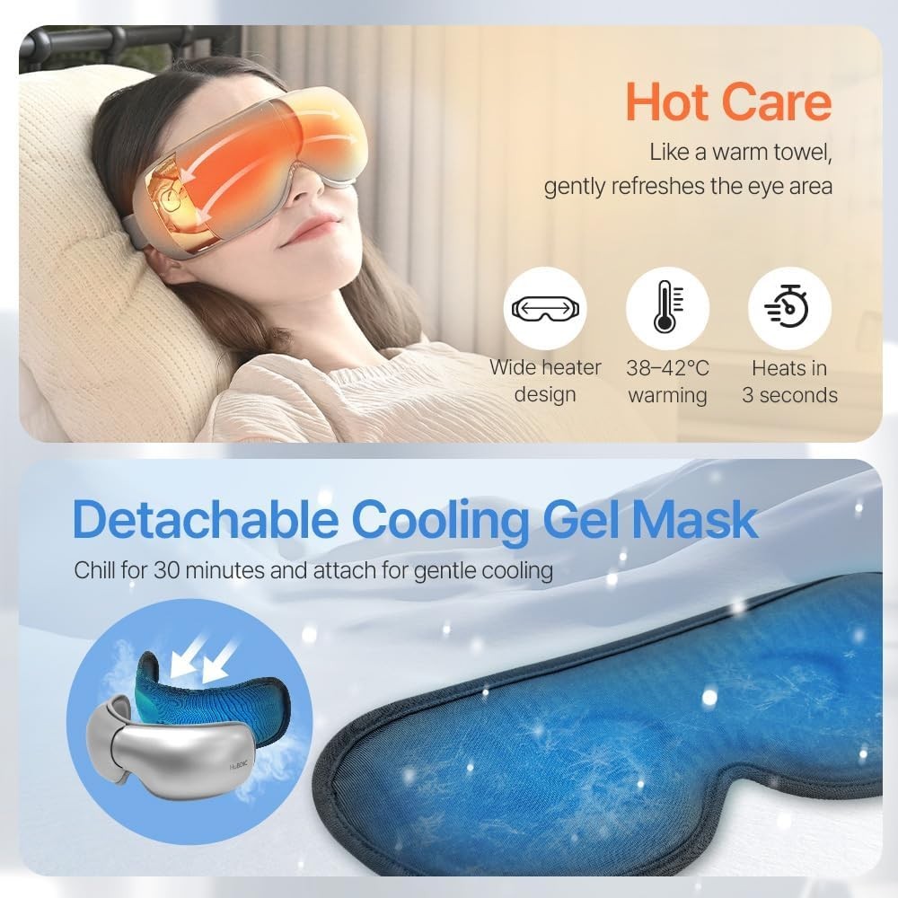 Heated & Cooling Eye Massager Airbag Vibration Bluetooth Sleep Aid