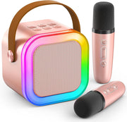 Kids Karaoke Machine with 2 Mics Bluetooth Voice Changer
