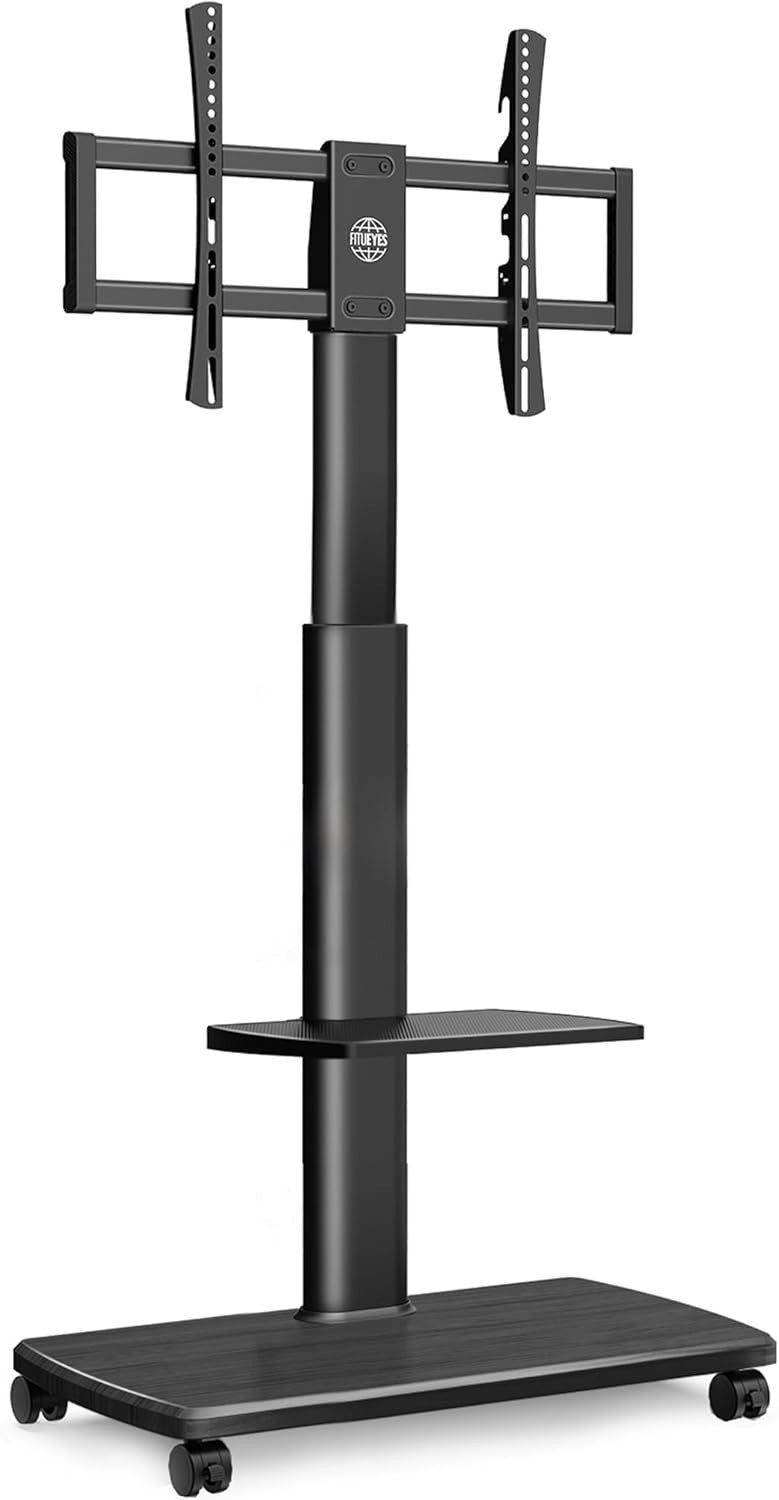 Mobile TV Stand 32–70" Wheels Shelf Tilt Swivel Height Adjustable 40kg