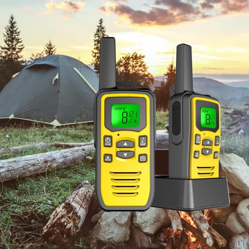 Long Range Walkie Talkies 36 Channel VOX Rechargeable FM Radio 2 Pack