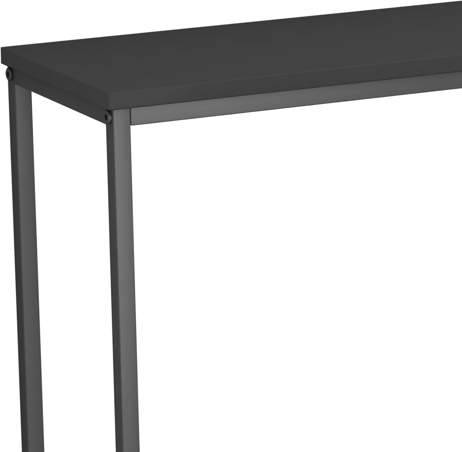 Slim Wooden Console Table with Metal Legs, Industrial Hallway Storage