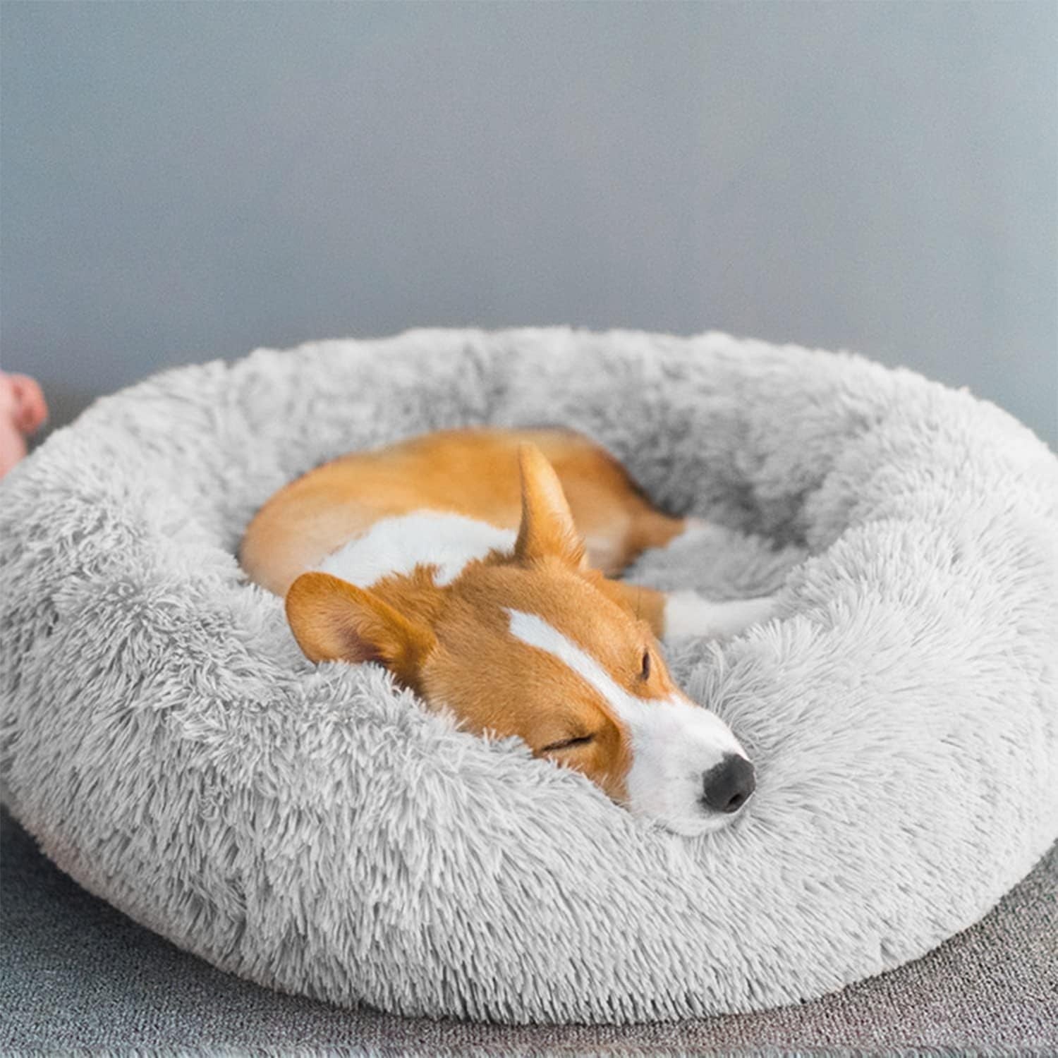 90cm XXL Calming Dog Bed Plush Donut Washable Non Slip