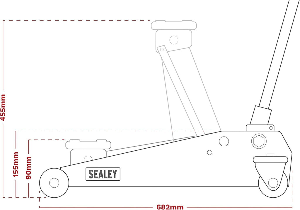 1.8 Ton Low Entry Aluminium Trolley Jack Rocket Lift 85–470mm Lightweight