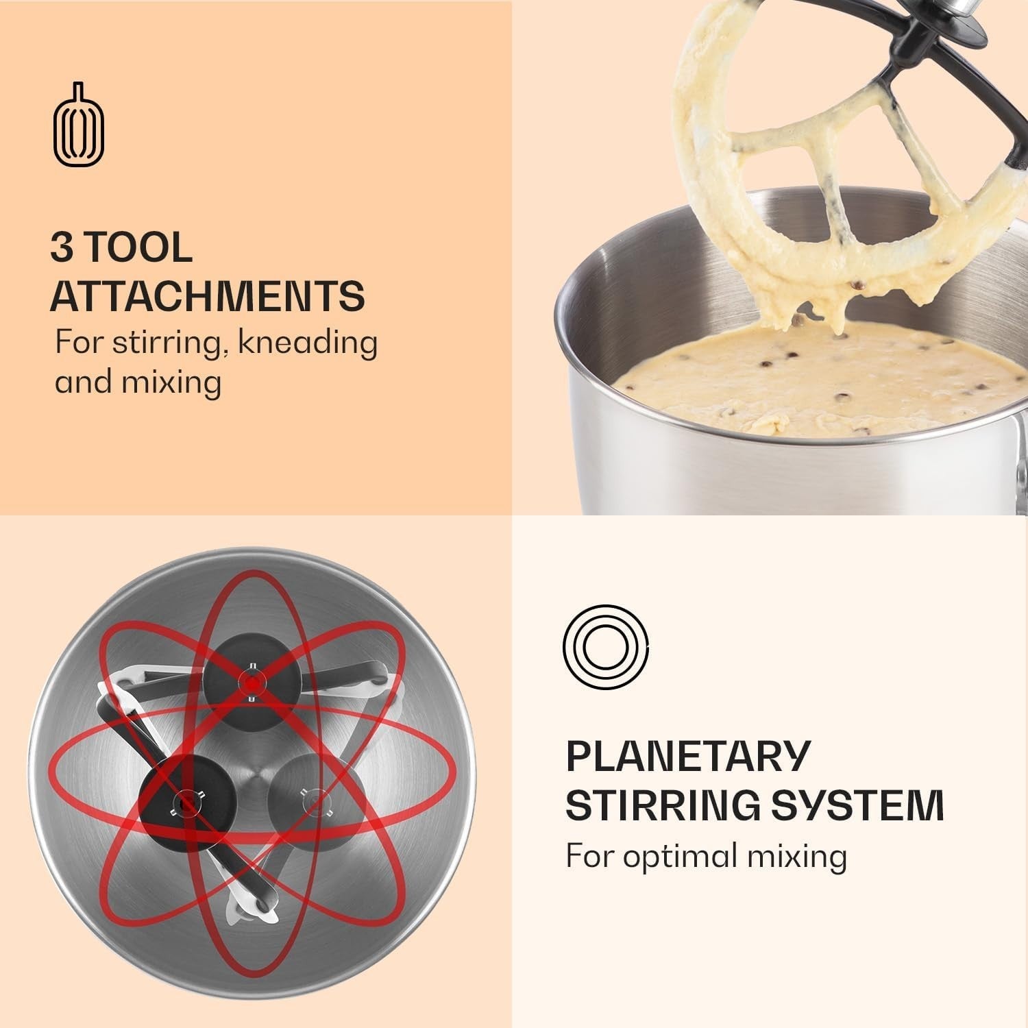 5L White Stand Mixer 1800W 6-Speed Planetary Baking & Dough Machine