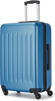 24'' Navy Medium Check In Suitcase ABS PC Hard Shell 4 Spinner Wheels 58L