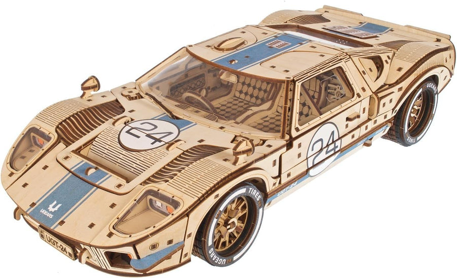 1:12 Scale Wooden Sports Car Puzzle – 970pc DIY Model with V8 Engine