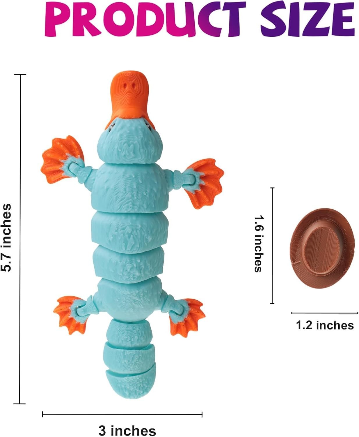 2pcs 3D Printed Platypus Fidget Toy Desk Animal Stress Relief Gift