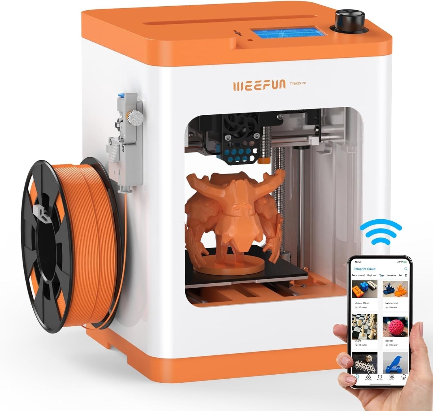 Mini WiFi 3D Printer Auto Level Silent Print Beginner Kids Ready Built
