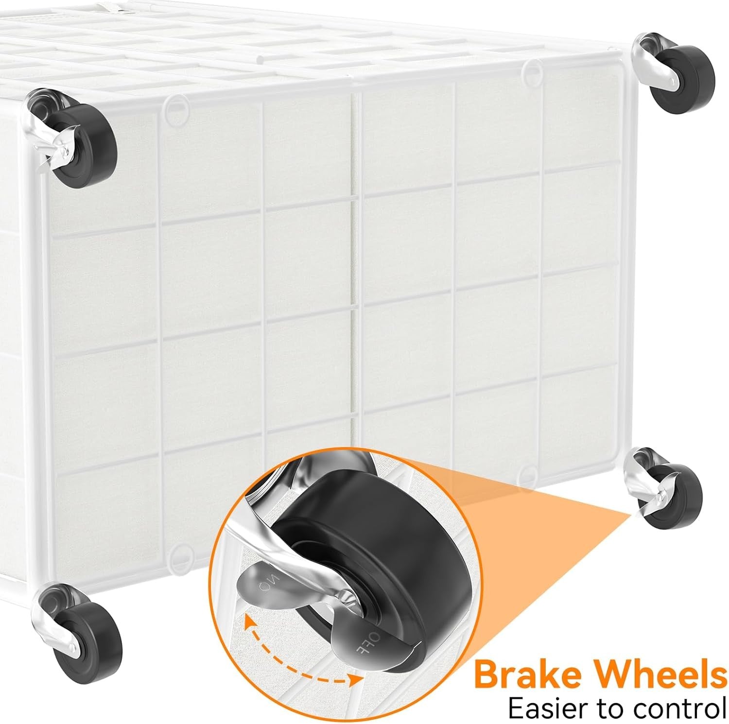 120L Double Rolling Laundry Hamper White Metal Frame with 2 Removable Bags