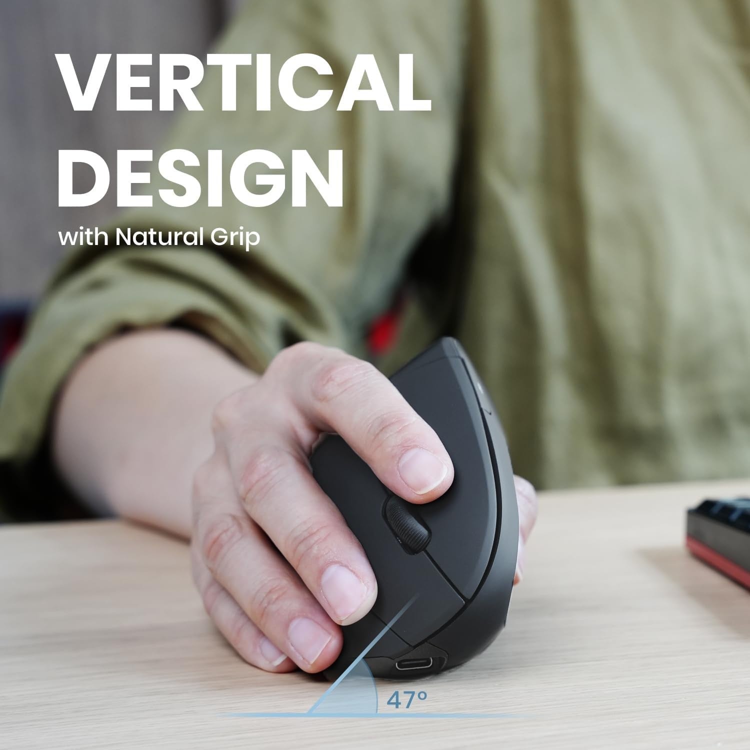Vertical Ergonomic Wireless Mouse Rechargeable 6 Button USB