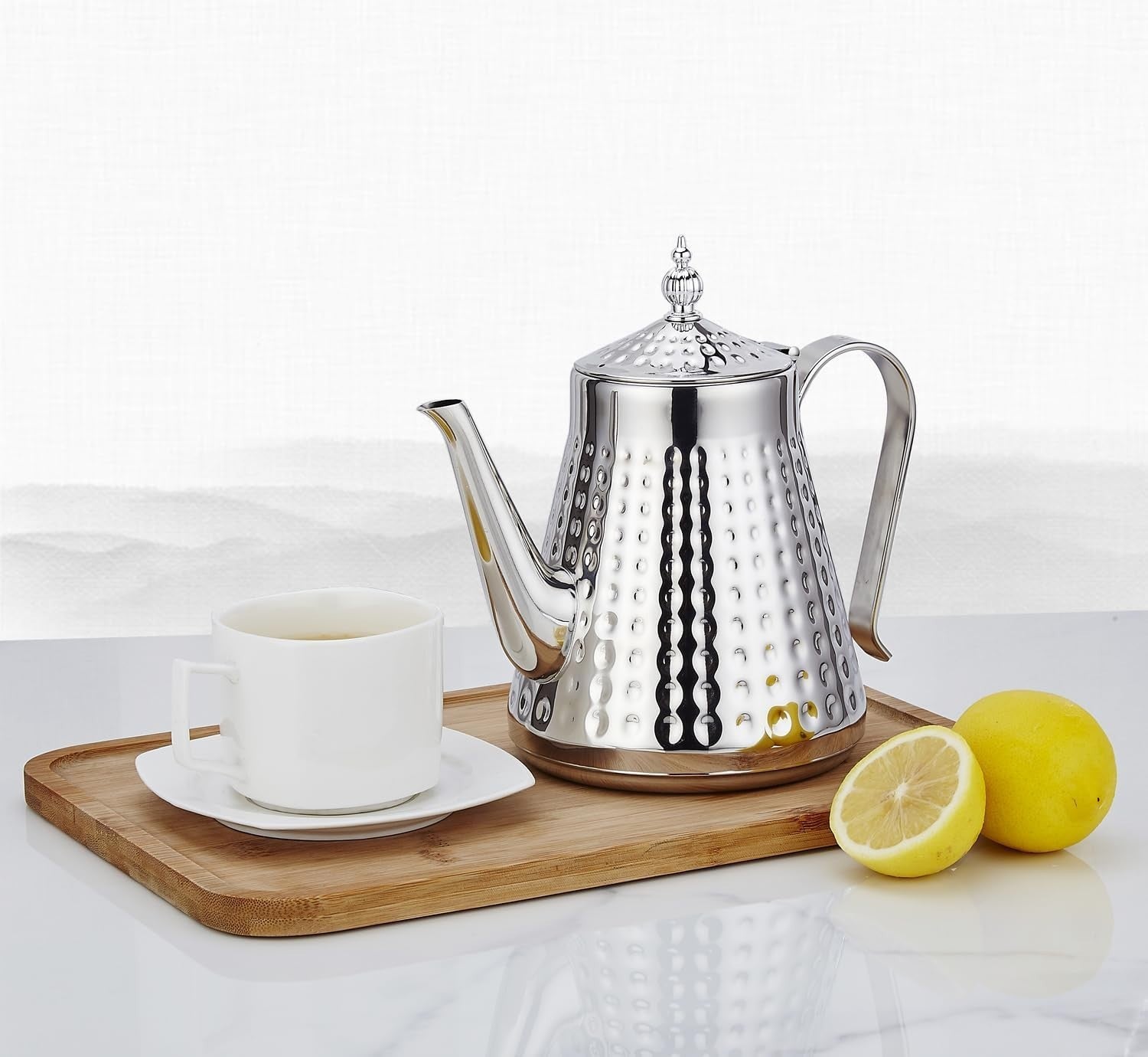 Stainless Steel Teapot 1.6L with Infuser Loose Leaf Tea Pot Silver