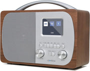 DAB DAB+ FM Digital Radio Bluetooth Speaker Alarm Walnut Portable