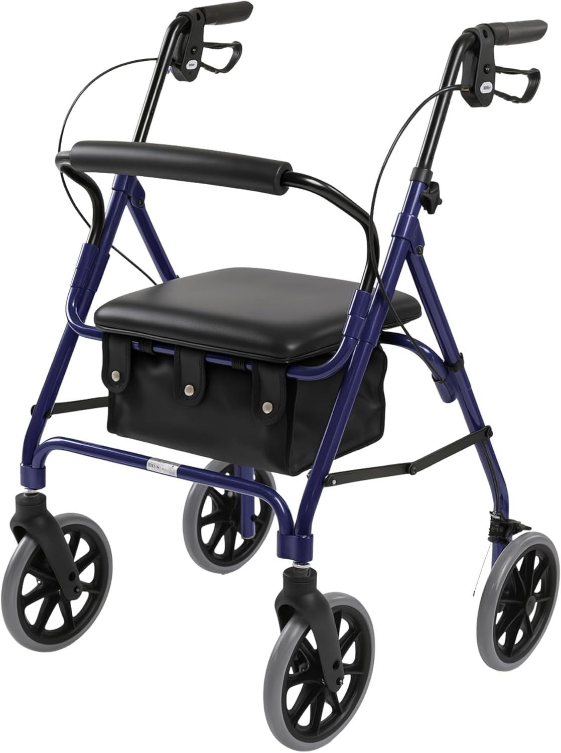 Lightweight Folding Rollator Walker with Seat Brakes Adjustable Handles