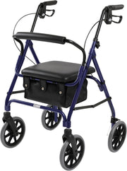 Lightweight Folding Rollator Walker with Seat Brakes Adjustable Handles