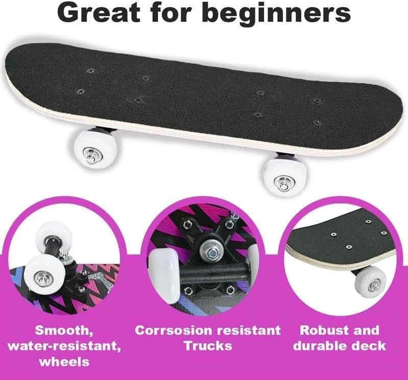 Kids Mini Skateboard 16" Beginner Board Wood Deck ABEC-5 Smooth Ride Grip